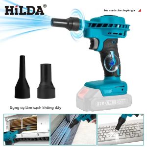 Máy Thổi Bụi Khí Nén Điện 2 Trong 1 HILDA Sạc Lại Được Tương Thích Với Pin Makita Động Cơ Không Chổi Than Dùng Cho Nhà Cửa Tự Làm Bơm Hơi
