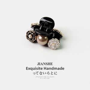 Elegant Pearl Camellia Hair Clip Versatile Princess Style Side Bangs Top Clip Fresh out Fashion Hair Accessories