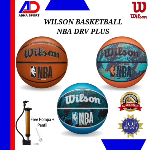 Free Pompa + Pentil Bola Basket Wilson NBA DRV Plus & Vibe Outdoor Basketball