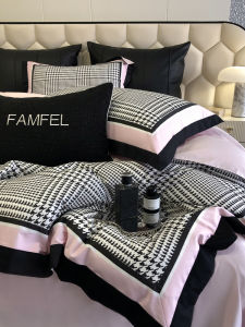 Luxurious Pure Cotton Bedding Set 4-Piece Comforter Cover Sheet Pillowcase Set Skin-friendly Allergy-free Durable Digital Printing