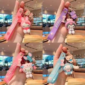 Ready Stock 1pcs Macaron Cartoon Sanrio Keychian Cinnamoroll Kuromi Key Ring Cute Resin Student Keyring Ins Pendant Pendant Couple Friend Gifts