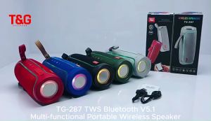 T&G TG-287 TWS Bluetooth V5.1 Multi Functional Portable Wireless Speaker with Colorful LED Light