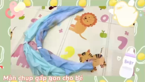 Màn chụp gấp gọn chống muỗi cao cấp phong cách Hiền Trang cho bé từ sơ sinh chặn kiến côn trùng...