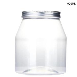 1Pcs 900ML Clear Wide Mouth PET Food Storage Jars Airtight Lids For Nuts Candies Snacks Pantry Organization