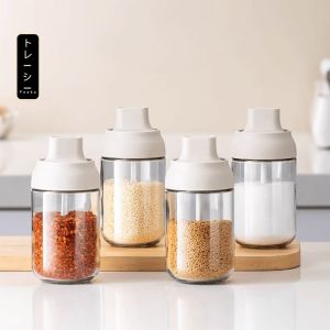 Lọ gia vị thủy tinh có thìa FEEKA chống ẩm hũ đựng gia vị thủy tinh thông minh 280ml