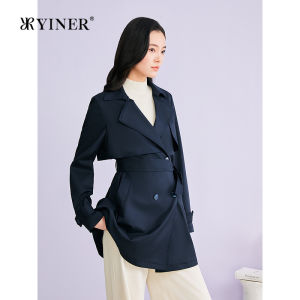 Modal Blend Notched Collar Waist-Fitted Trench Coat