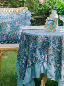 Vintage Blue Countryside Outdoor Tablecloth