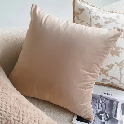 Elegant Beige Nordic Dots Brown French Cushion Cover