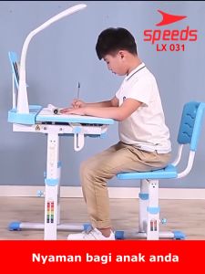SPEEDS Set Meja Belajar Anak Kursi 70cm: Set Lengkap Multifungsi Karakter & Table Board Tulis Menggambar