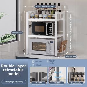 Expandable Multi-layer Microwave and Oven Storage Rack Thick & Sturdy