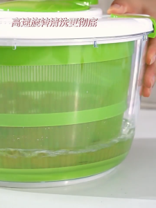 Penapis Salad Manual Salad Spinner Dryer Vegetable Fruit Food Manual Dehydrator Kitchen Drainage Basket Washing Basin 蔬菜沥水篮