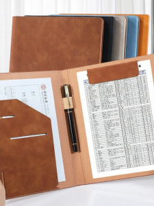 Customizable Business Folder Magnetic Leather