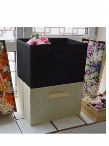 Foldable Non-Woven Fabric Clothing Storage Box without Cover Pure Grid Cabinet Storage Basket Storage Box for Underwear And Socks