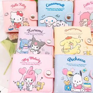 New PU casual short style cartoon kuromi Cinnamoroll Pochacco melody Kitty wallet for kids girls coin wallet card