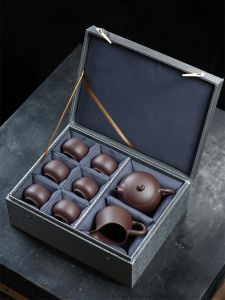 Handmade Yixing Purple Clay Teapot Large Capacity XiShi Home High End Gongfu Tea Set Brewing Pot Cup Gift Box Traditional Chinese Style