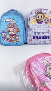 Large capacity childrens bag labubu cute elementary school students backpack girls shoulder bag