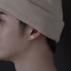 Titanium Steel Magnetic Ear Cuff for Men and Women Cool Dark Black Magnet Ear Stud without Piercing Required