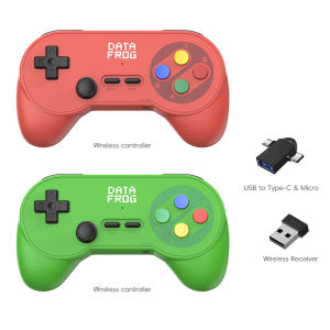 Data Frog | Data Frog PC07 Classic Style Wireless Game Controller Dual Receiver Retro Gamepad for PC DInput Android TV Arcade Gaming