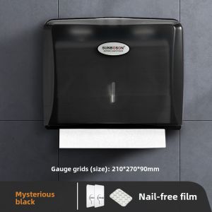 Tissue Box Wall-Mounted Toilet Paper Extraction Box Punch-Free Toilet Waterproof Tissue Box Commercial Toilet Hotel