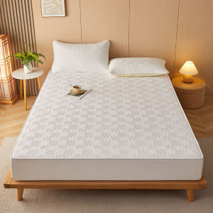 Plain Waterproof Fittedsheet Single/Queen/King Soft Breathable Mattress Protector Jacquard Fitted Sheet Bedsheet