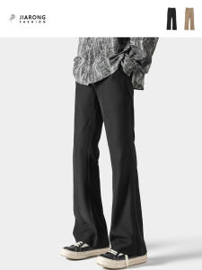 กางเกงขายาวทรงตรงลำลองสำหรับผู้ชาย Cleanfit Black Loose Straight Casual Suit กางเกงขายาวทรงตรงเอวกลางสำหรับฤดูใบไม้ร่วงและฤดูหนาว