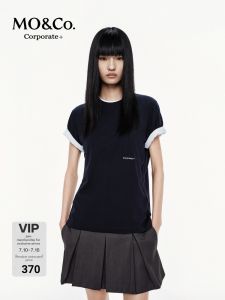 MO&Co. | Short Sleeve Embroidery Loose Fit T-shirt