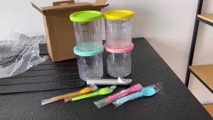 4Piece sets Creative Ice Cream PC Cup Creami Ice Cream Storage Containers With Lids and Scoop Apply to Ninja Creami NC500 NC501