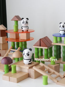 Montessori Large Particle Wooden Open-ended Building Blocks