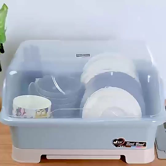 Kitchen Dish Rack With Cover Dustproof Insectproof Dish Drain Rack