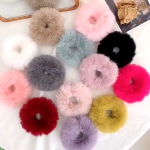 ELBER ACC220 Scrunchies Ikat Rambut Model Bulu Bola Pom Pom Ponytail Gaya Korea Y1869