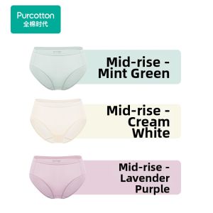 Purcotton | 5A Antibacterial New Autumn/Winter Cotton Non-Wedgie Womens Panties