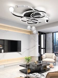 Modern for Living Room Chandelier Ceiling Light Tricolor crystal Lamp Dining Light Bedroom Lights with Remote Kitchen Light Drop luxury Light