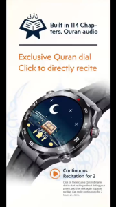 Kl stock sedia ada malaysia Jam tangan pintar al-quran solat reminder bluetooth dengan telefon pintar hitam vband