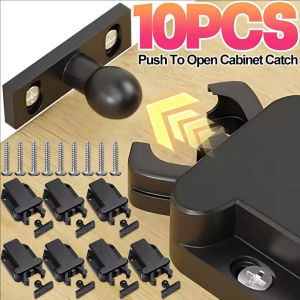 10Pcs Cabinet Suction Holder Plastic Spring Switch Press Type Cabinet Door Catch Self-Locking Push Latch