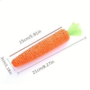 Realistic Carrot Cat Chew Toy with Bell Interactive Crispy Design and Durable Cardboard Structure Safe Indoor Outdoor Play