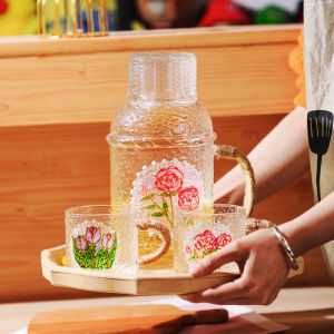 Retro High Borosilicate Glass Cold Water Pot Heat Resistant Large Capacity Home Use Tea Pot Set Chinese Style ness Trend