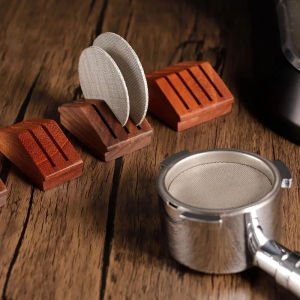 Reusable Coffee Filter Screen Holder 58mm 51mm Mesh Screen Barista Coffee Making Puck Screen for Espresso Machine Holder Walnut