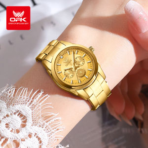 OPK watch for women 100% waterproof 2024 original fashion luxury quartz watch for women multifunctional dial stainless steel Women Casual Watches