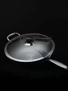 Double Honeycomb Stainless Steel 316 Fry Pan No Coating Nonstick Smokeless Flat
