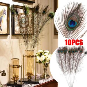 ⚡HOT SALE⚡⚡10pcs Real Natural Peacock Tail Eye Feather 25-30cm DIY Wedding Festival Party Decoration Supplies
