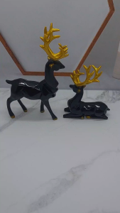 Patung Hiasan Patung Rusa Anggur Pendingin Ornamen Dekoratif Ruang Tamu Patung Hiasan Patung Rusa Skandinavia Hitam