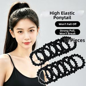 ZUOOU | High Elasticity Durable Black Womens Hair Ties New
