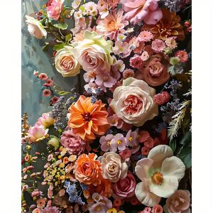 Tranh Tô Màu Theo Số Bằng Sơn Acrylic - Nghệ Thuật Kỹ Thuật Số Tranh Tô Màu Hàng Trăm Bông Hoa Trên Vải Bố Dành Cho Người Lớn - Bộ Dụng Cụ Vẽ Tranh Sáng Tạo