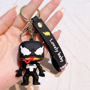 Venom Keychain Cute Cartoon Lethal Protector Marvel Anti-Hero Keyring Charm for Bag Backpacks Kids Gift Superhero Theme