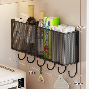 Magnetic No-Drill Kitchen Refrigerator Side Organizer Rack
