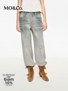 MO&Co. | Heavily Distressed and Whiskered Denim Jeans