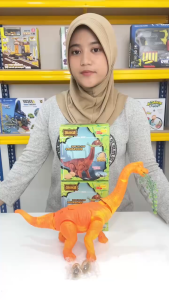 [KST] Dinosaurus Berjalan Interaktif Lampu Proyektor Suara Realistis Mainan Anak 2 Telur Purba