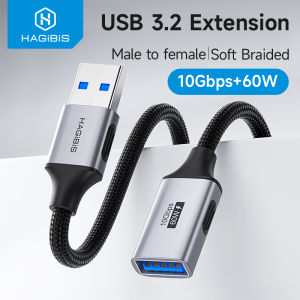 Hagibis USB Extension Cable USB 3.2 Male to Female Braided High Speed Extender Cord for Keyboard Mouse Printer Flash Drive PC