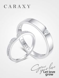CARAXY | Cultivated Diamond Silver Minimalist Couple Rings