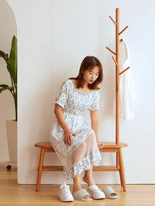 One Minute Woodware Solid Wood For Home Shoe Changing Stool Scandinavian Home Hallway Entrance Cream Wind Cherrywood Branch Coat Rack